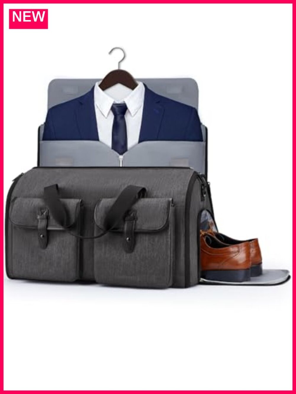 2-in-1 Convertible Garment Duffle Bag for Travel, Hanging Suit Bag Carry On,